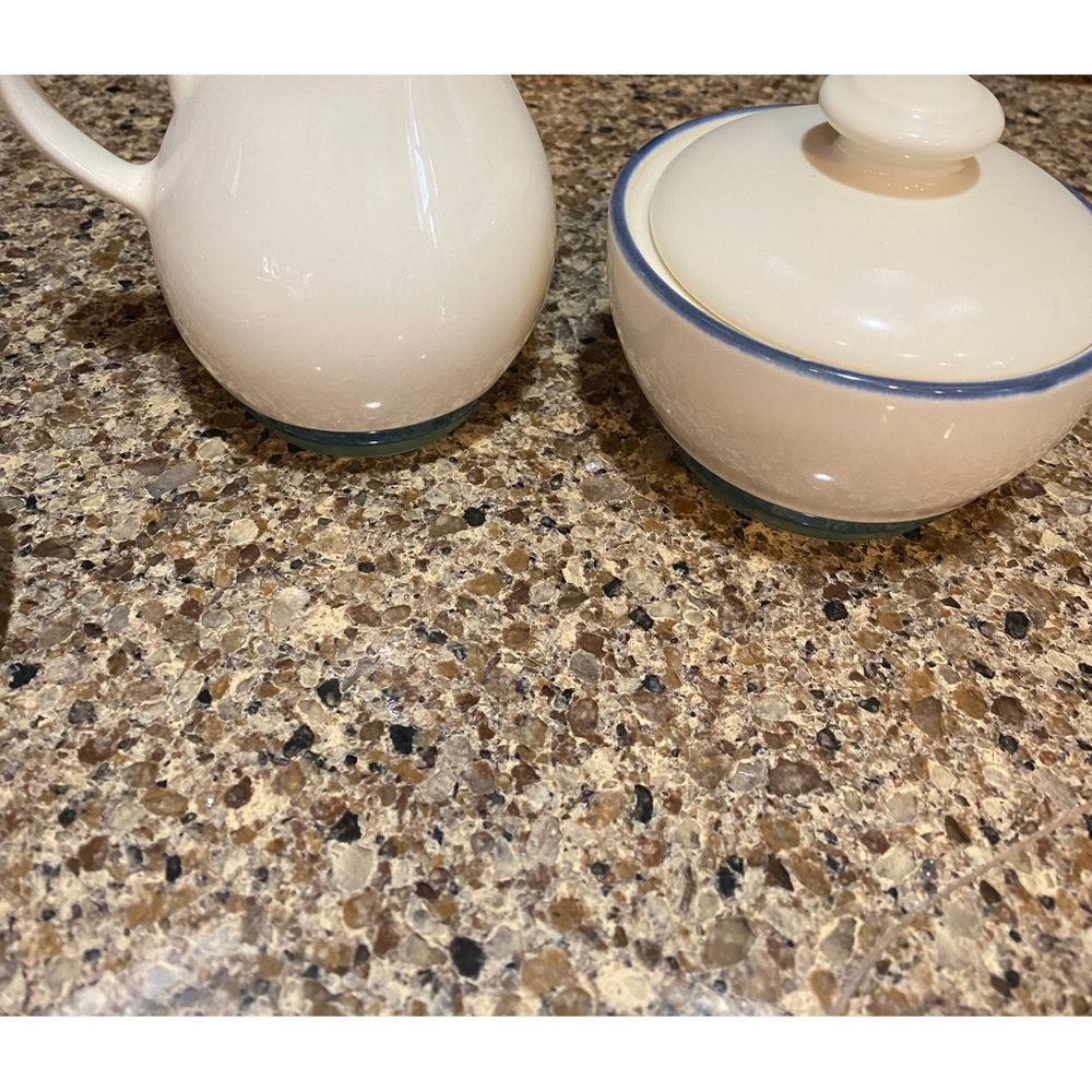 Pfaltzgraff sugar bowl and creamer. Ocean breeze